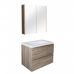 Qubist White Oak Wall Hung 900 Vanity Cabinet Only